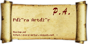 Póra Artúr névjegykártya