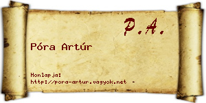 Póra Artúr névjegykártya